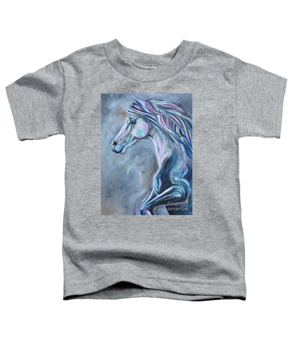 Horse Toddler T-Shirt featuring the painting Abstract Blue by Debbie Hart