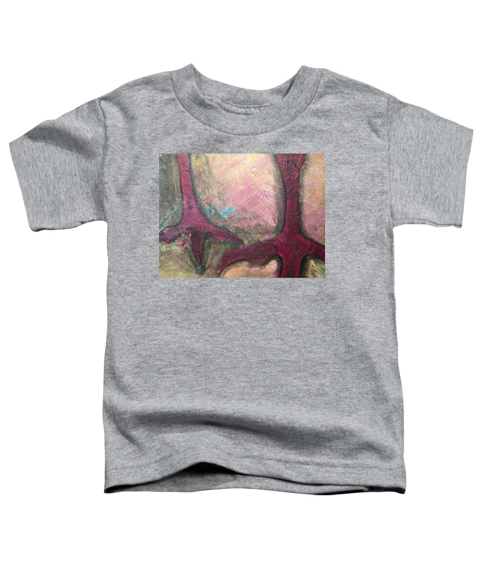 Crow Toddler T-Shirt featuring the painting Abstracty Crows Feet crop by Laurette Escobar