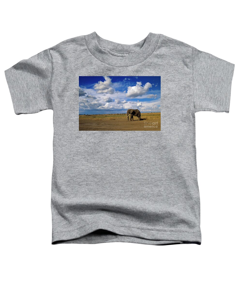 00344759 Toddler T-Shirt featuring the photograph African Elephant Walking in Masai Mara by Yva Momatiuk John Eastcott