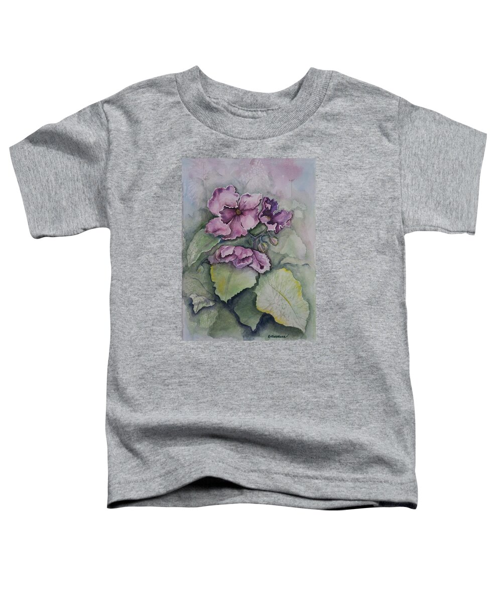 Fine Art Floral Toddler T-Shirt featuring the painting African Violets by Rebecca Matthews
