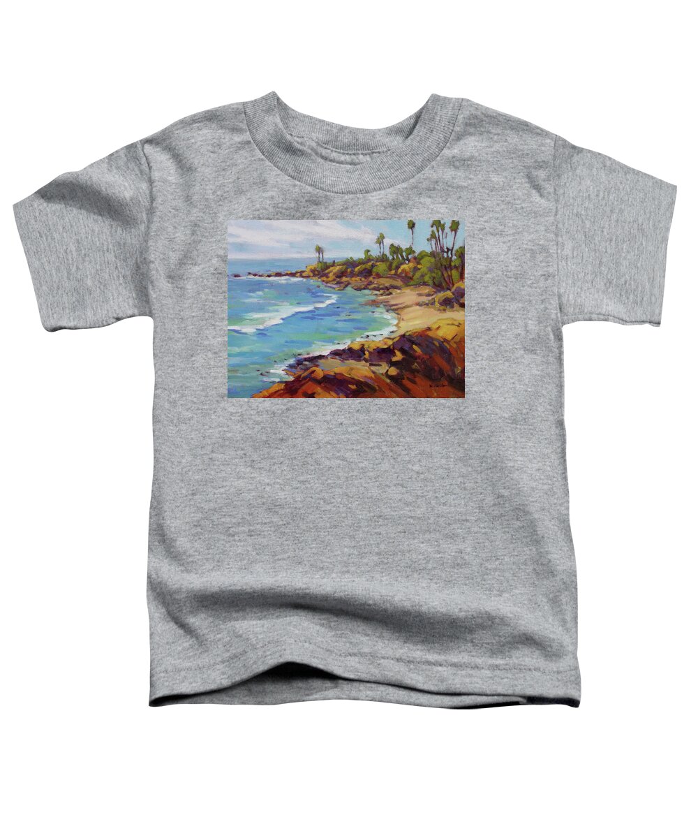 Laguna Beach Toddler T-Shirt featuring the painting Afternoon Glow 2 by Konnie Kim