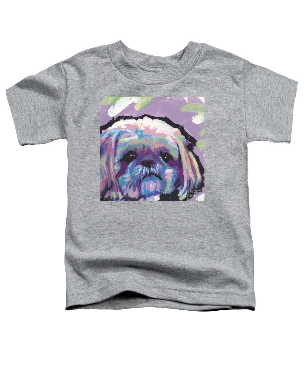 Shih Tzu Toddler T-Shirt featuring the painting Ah Shitzy by Lea S