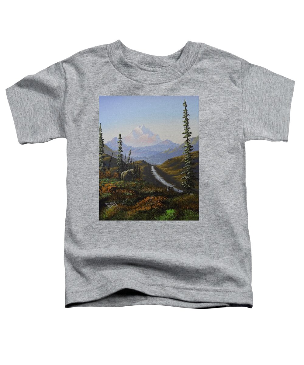 Alaska Toddler T-Shirt featuring the painting Alaskan Brown Bear by Richard Faulkner
