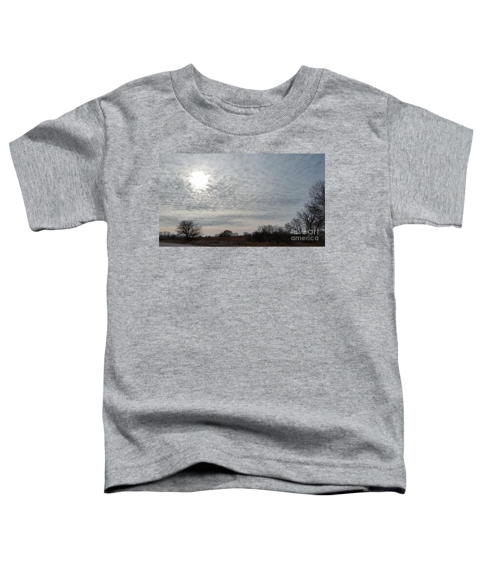 Branched Oak Lake Toddler T-Shirt featuring the photograph AltoCumulus Sun by Caryl J Bohn