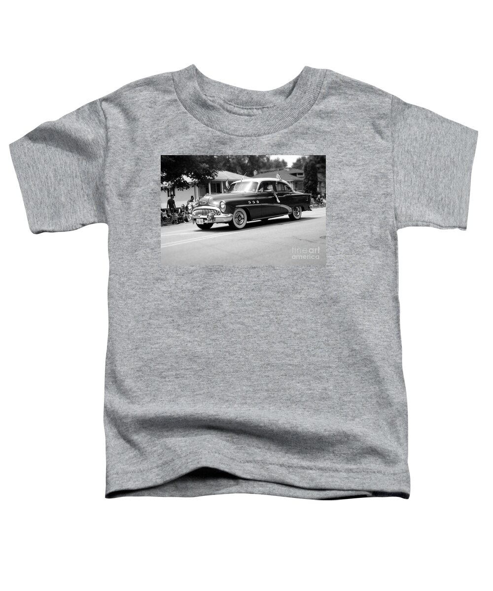 Frank-j-casella Toddler T-Shirt featuring the photograph 1953 Buick Special - Black and White by Frank J Casella