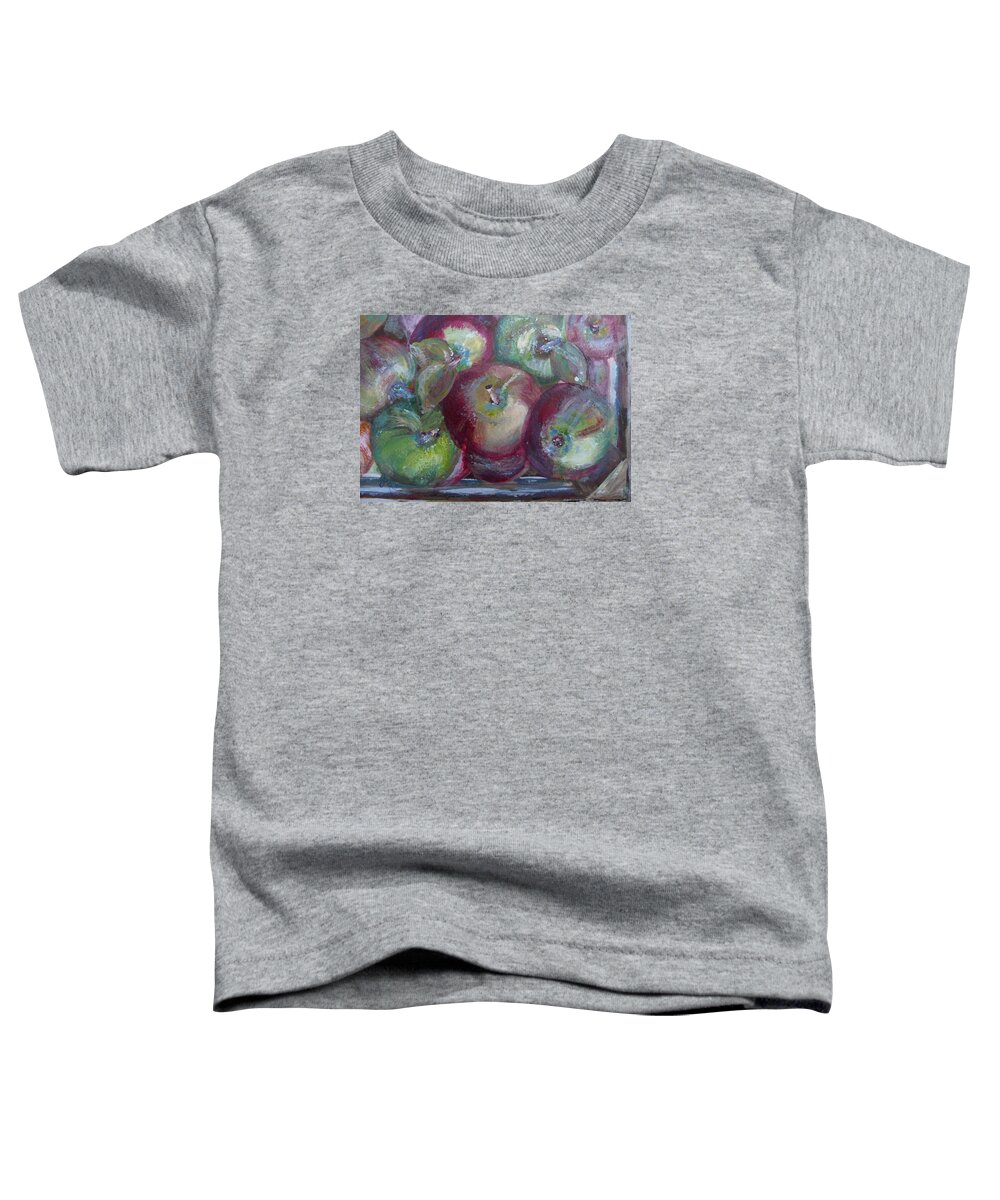 Apple Toddler T-Shirt featuring the painting Apples by Anna Ruzsan