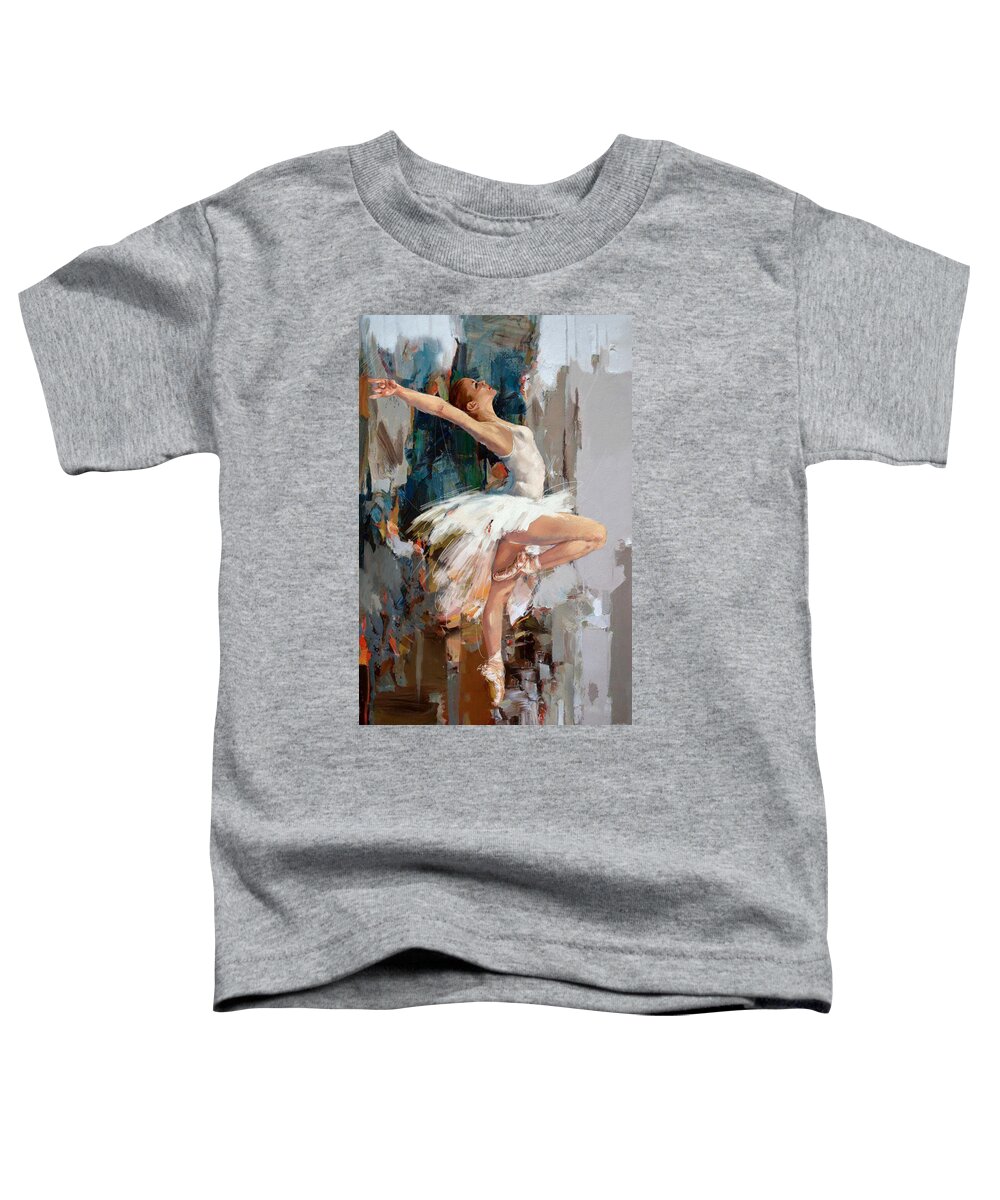 Catf Toddler T-Shirt featuring the painting Ballerina 22 by Mahnoor Shah