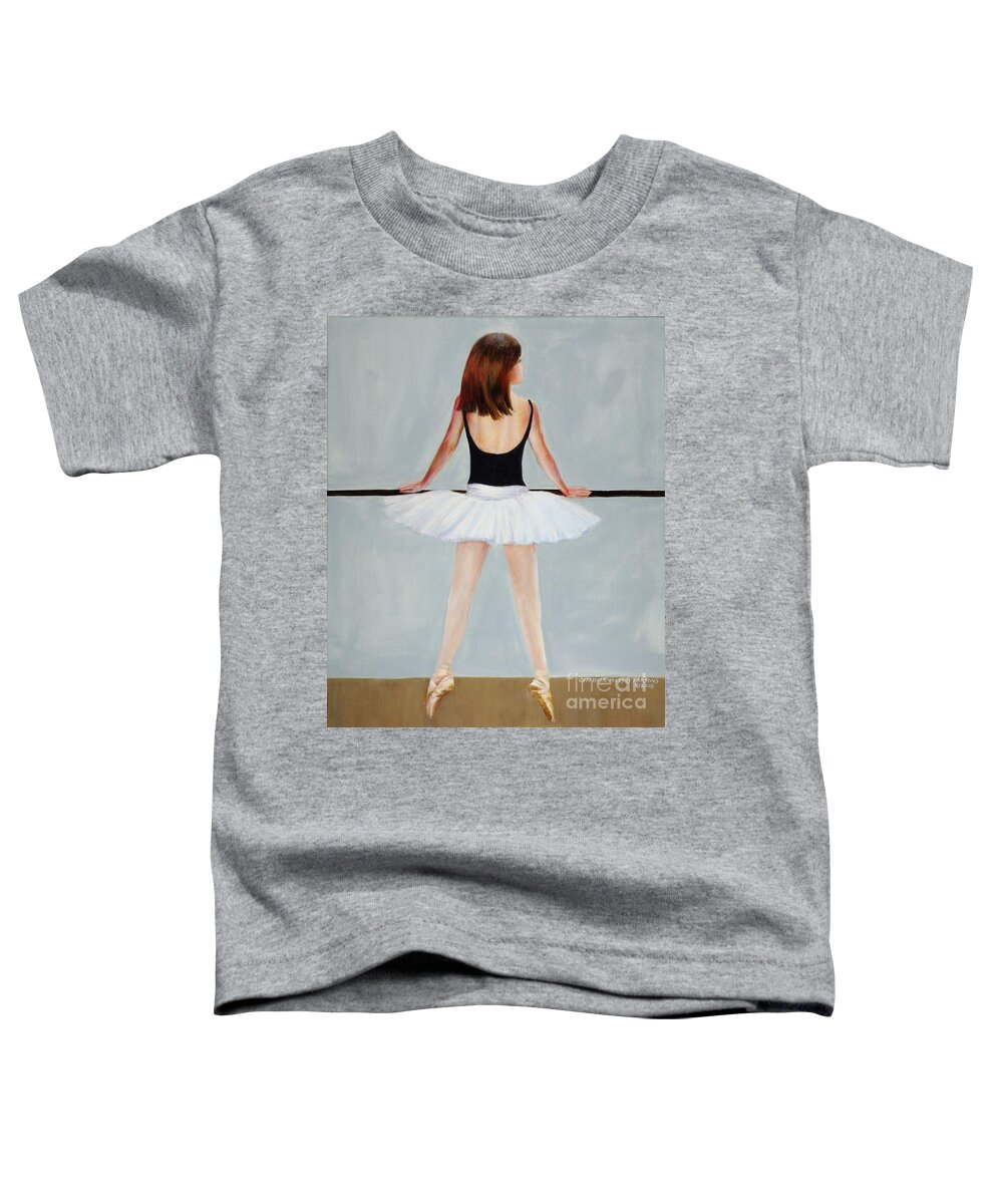 Ballerina Toddler T-Shirt featuring the painting Barre by Cynthia Parsons