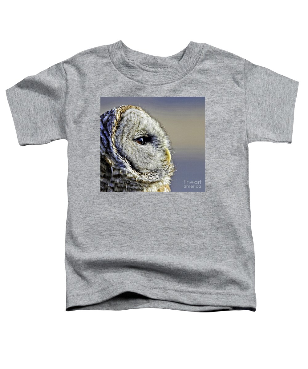 Barred Owl Toddler T-Shirt featuring the photograph Barred None by Jan Killian