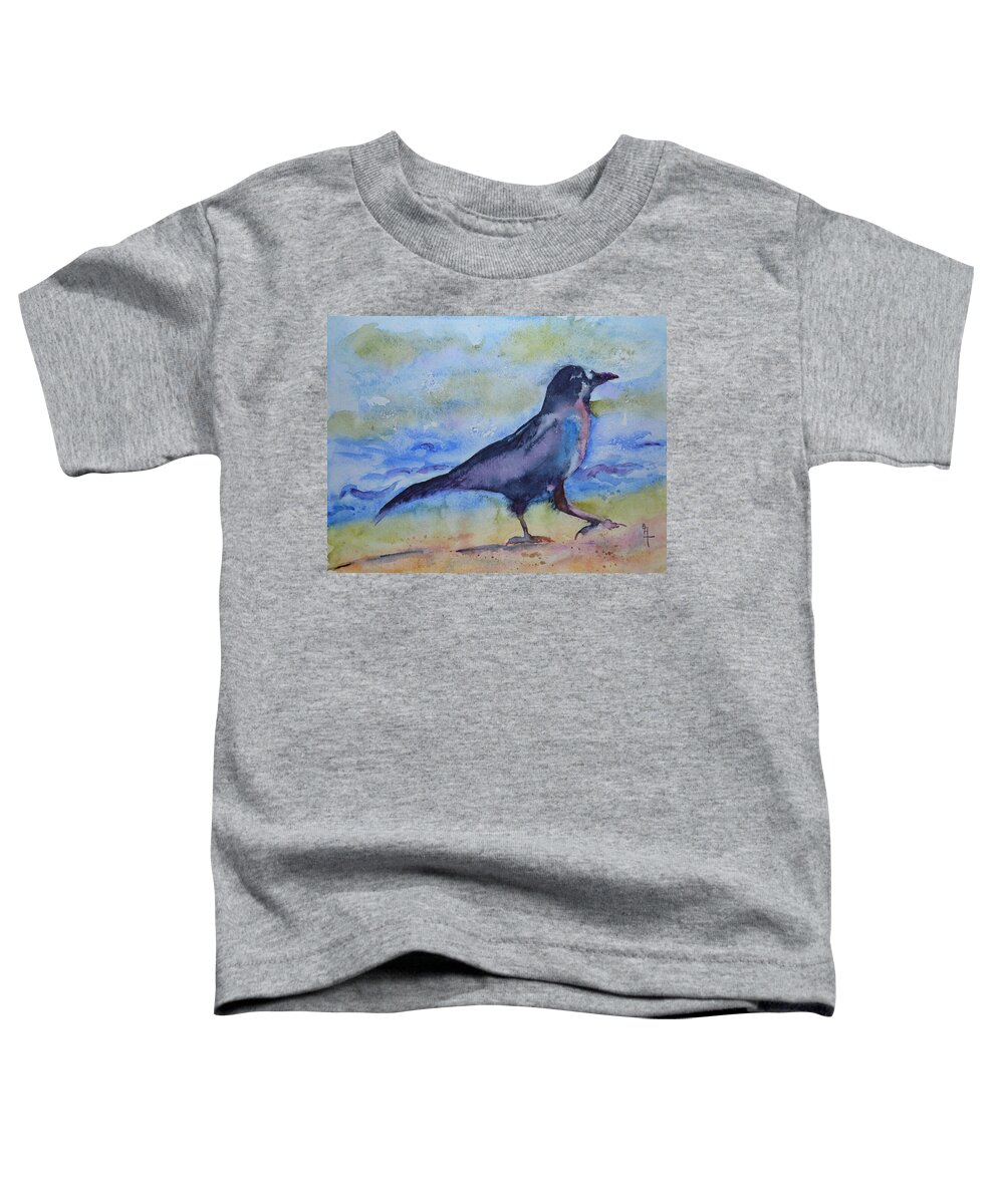 Crow Toddler T-Shirt featuring the painting Bayside Strut by Beverley Harper Tinsley