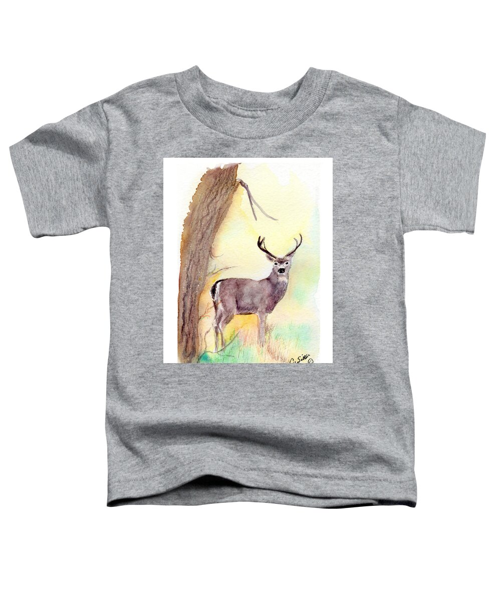 C Sitton Painting Paintings Toddler T-Shirt featuring the painting Be a Dear by C Sitton