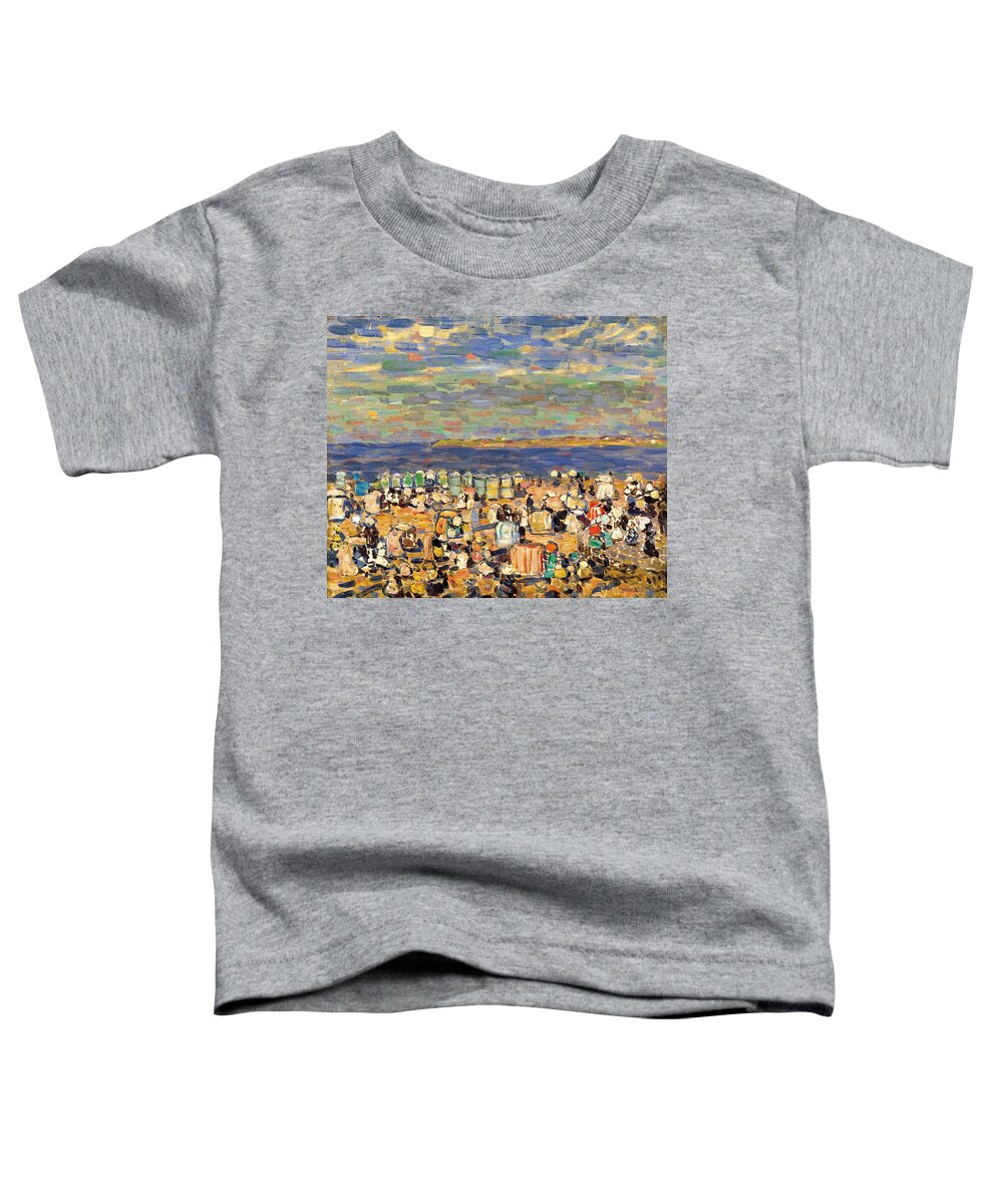 Maurice Brazil Prendergast Toddler T-Shirt featuring the painting Beach at St Malo by Maurice Brazil Prendergast