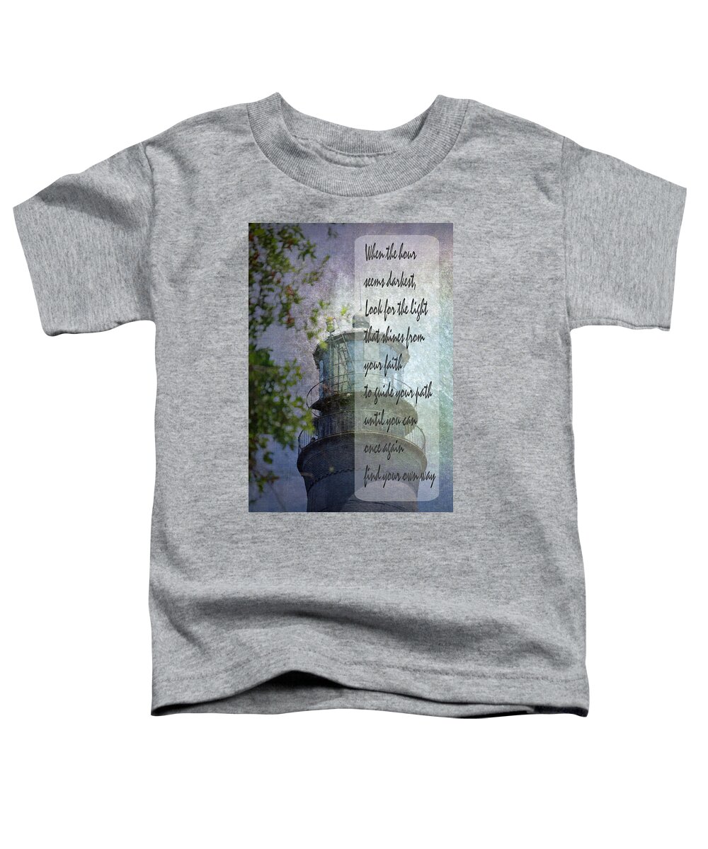 Lighthouse Toddler T-Shirt featuring the photograph Beacon of Hope Inspiration by Judy Hall-Folde