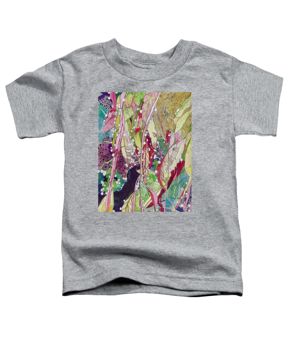 Pen And Ink Toddler T-Shirt featuring the mixed media Berries and Cactus by Terry Holliday