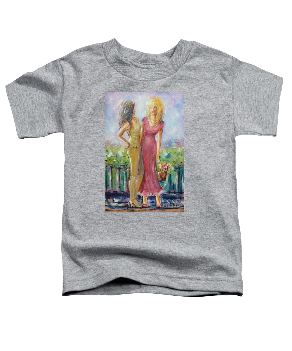Women Toddler T-Shirt featuring the painting Best Friends 171008 by Selena Boron