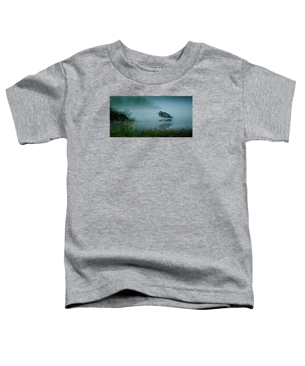 Nature Toddler T-Shirt featuring the photograph Blue Heron Morning by Deborah Smith