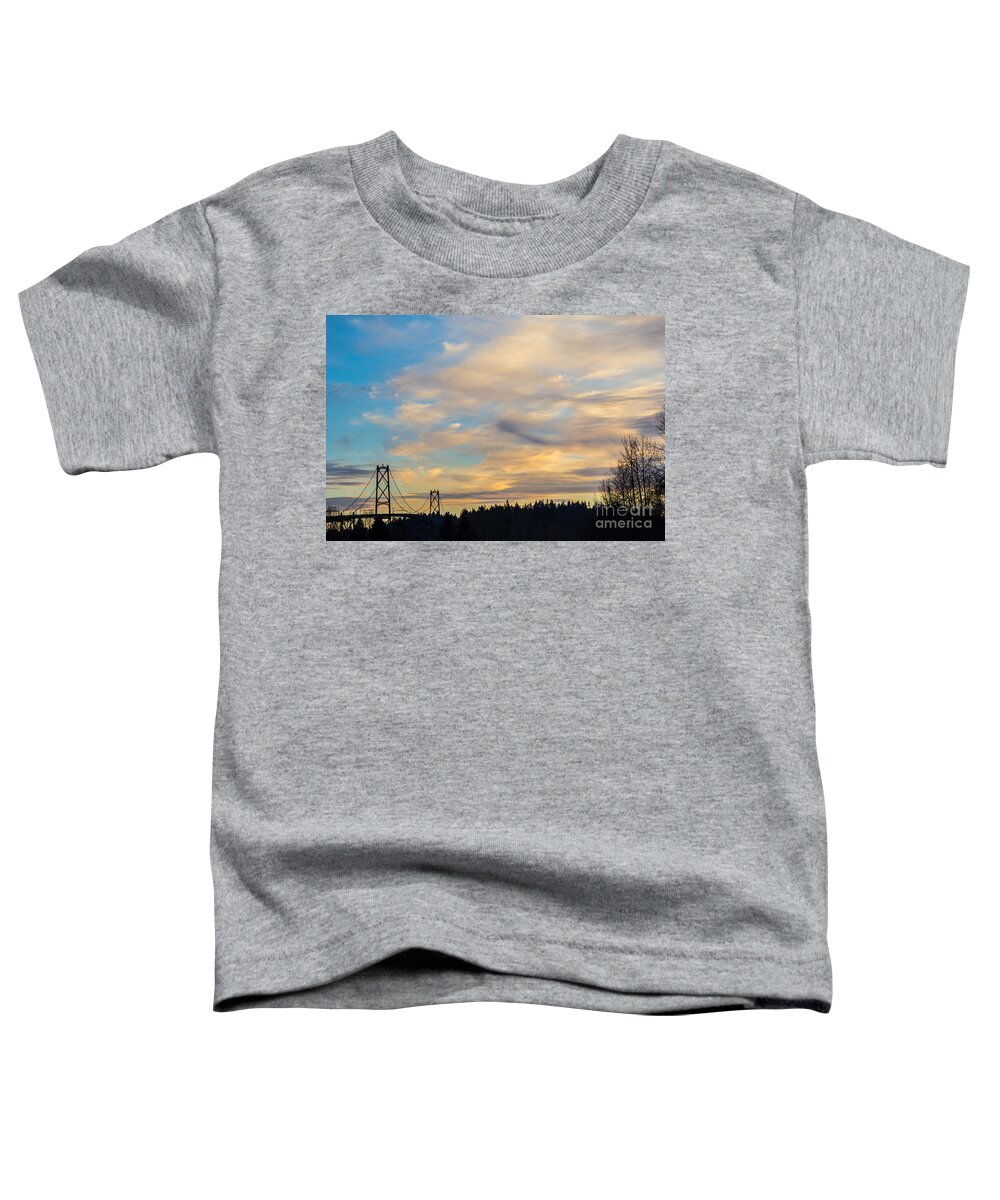 Lions Gate Bridge Toddler T-Shirt featuring the photograph Vancouver Bridges by Alanna DPhoto