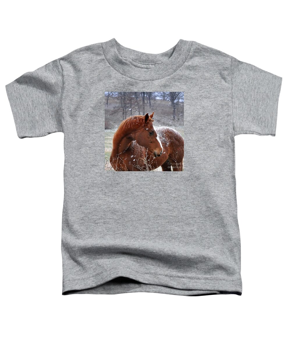 Nature Toddler T-Shirt featuring the photograph Snowing by Nava Thompson