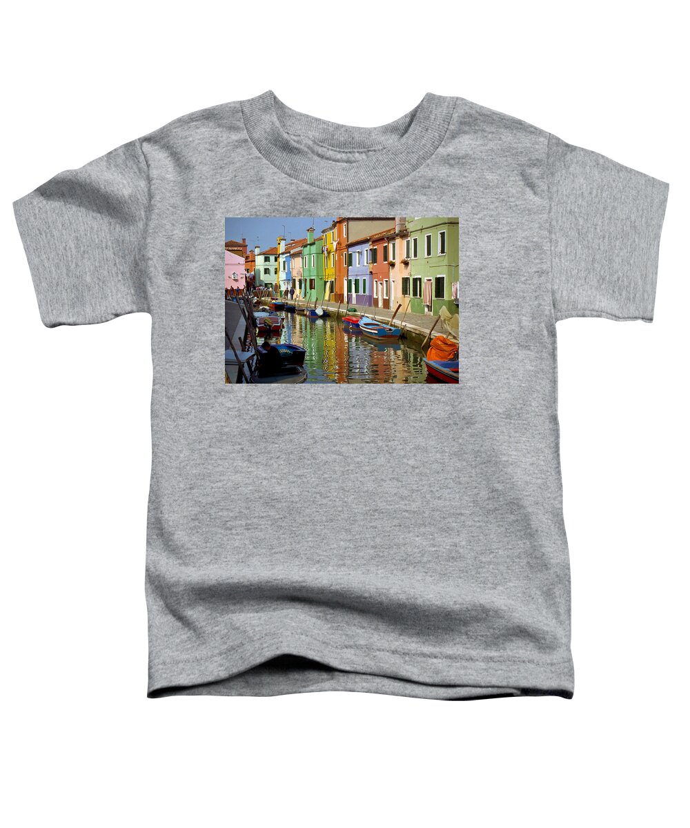 Italy Toddler T-Shirt featuring the photograph Burano reflections by Jenny Setchell