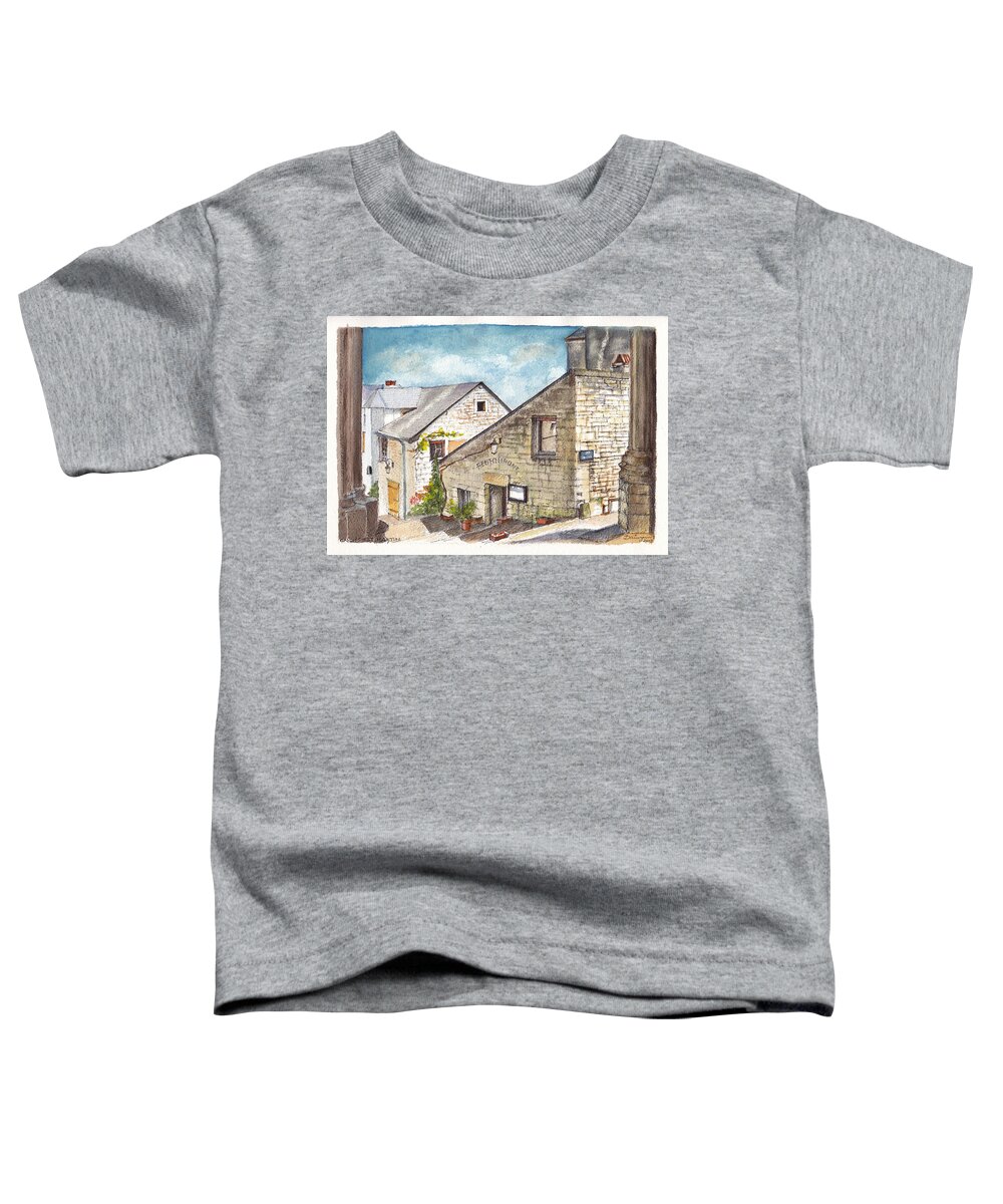 France Toddler T-Shirt featuring the painting Candes St Martin Village Loire Valley France by Dai Wynn