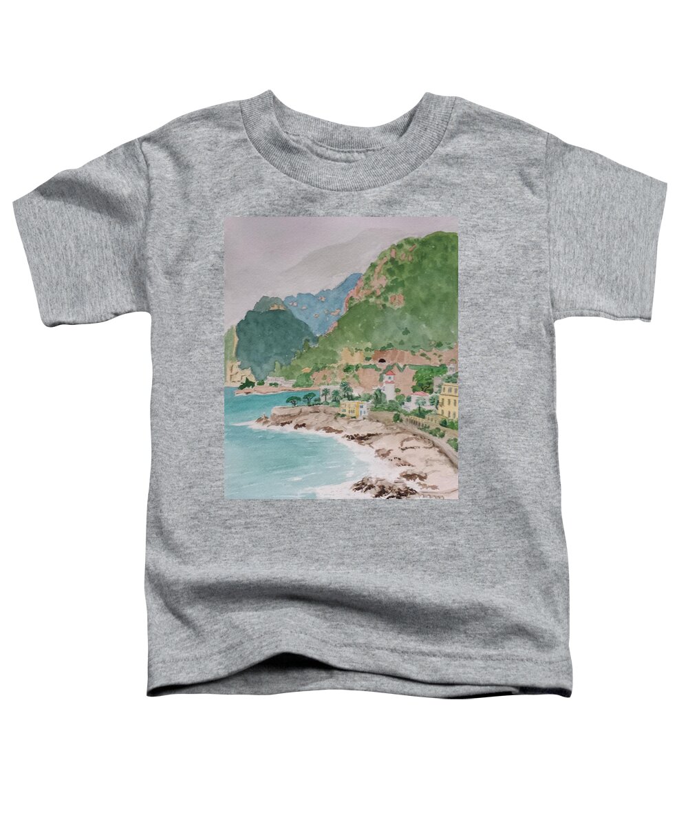Cap D'ail Toddler T-Shirt featuring the painting Cap d'Ail after the Storm by Vera Smith