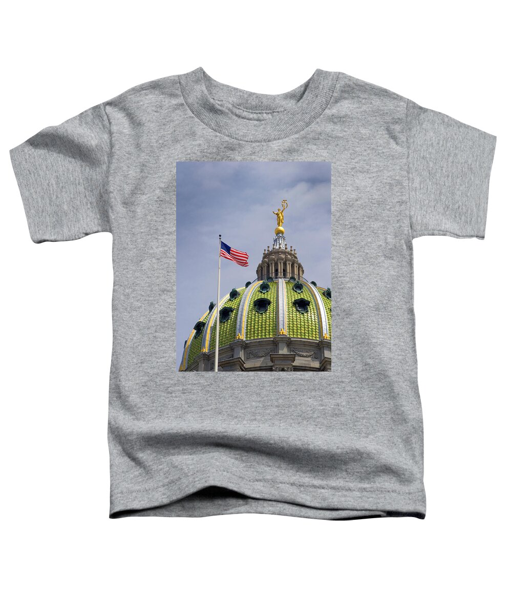 Harrisburg Toddler T-Shirt featuring the photograph Capital Dome by Paul W Faust - Impressions of Light