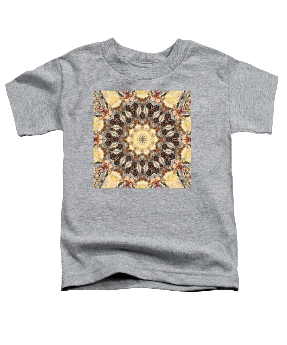 Mandala Toddler T-Shirt featuring the photograph Cecropia Sun 3 by Lisa Lipsett