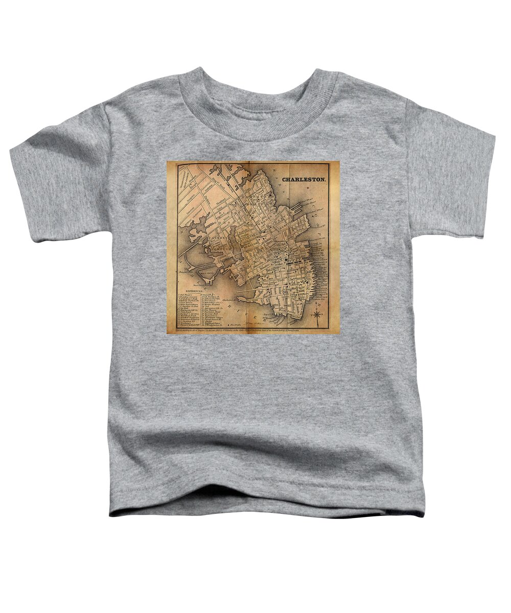 Steampunk Toddler T-Shirt featuring the painting Charleston Vintage Map No. I by James Hill