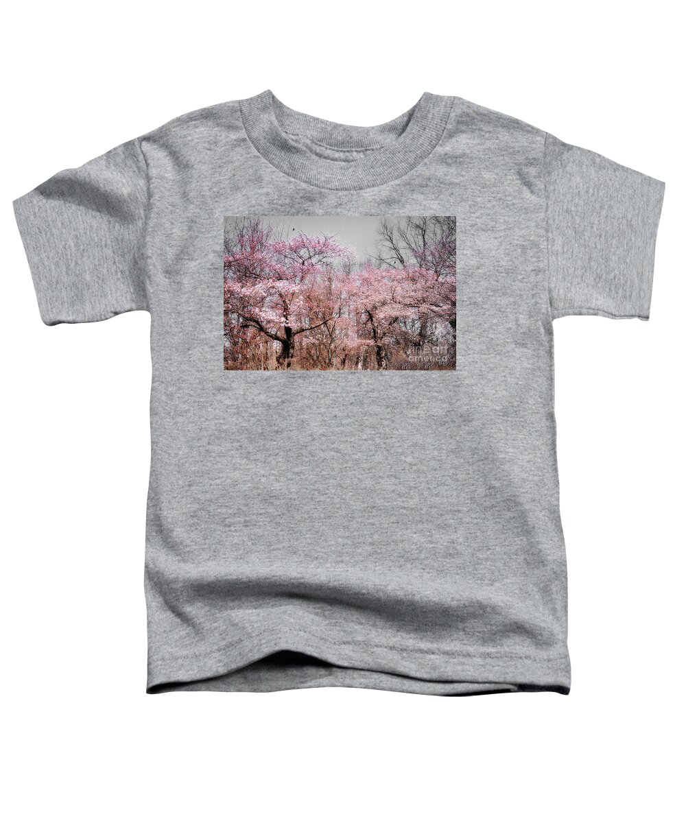 Spring Toddler T-Shirt featuring the photograph Cherry Blossom Trees by Elaine Manley