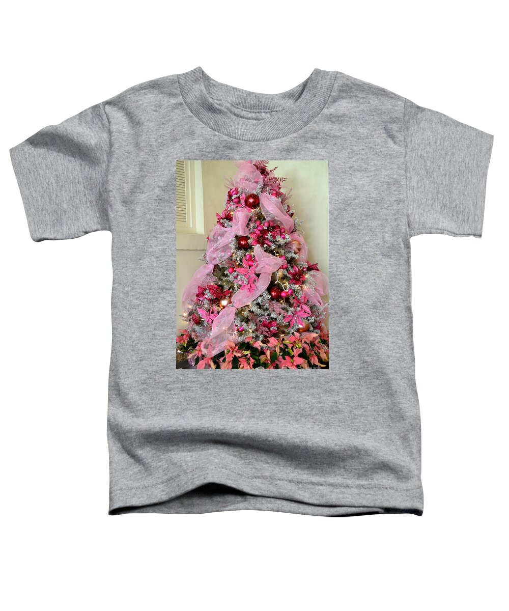 Christmas Toddler T-Shirt featuring the photograph Christmas Pink by Mary Deal
