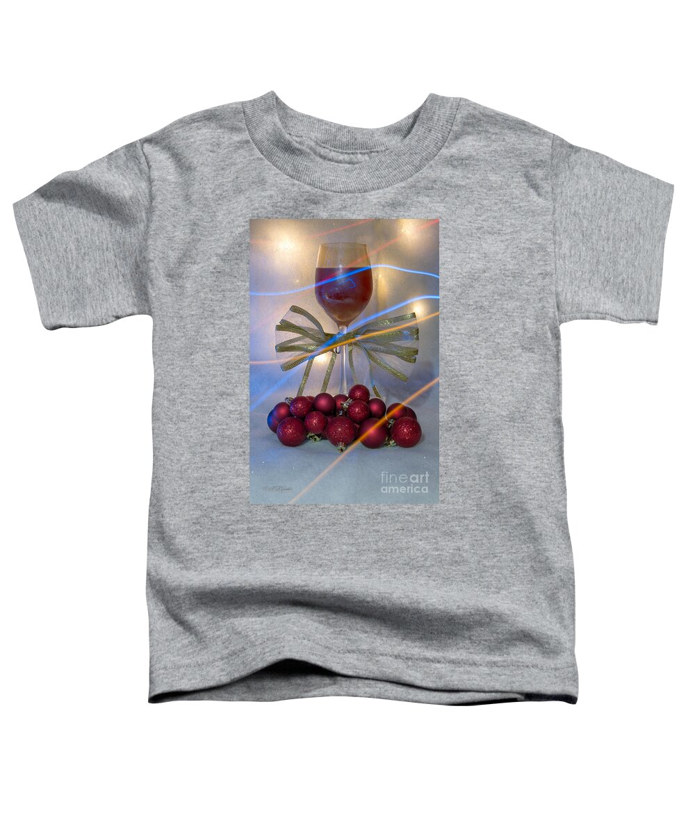 Christmas Toddler T-Shirt featuring the photograph Christmas Wine by Sue Karski