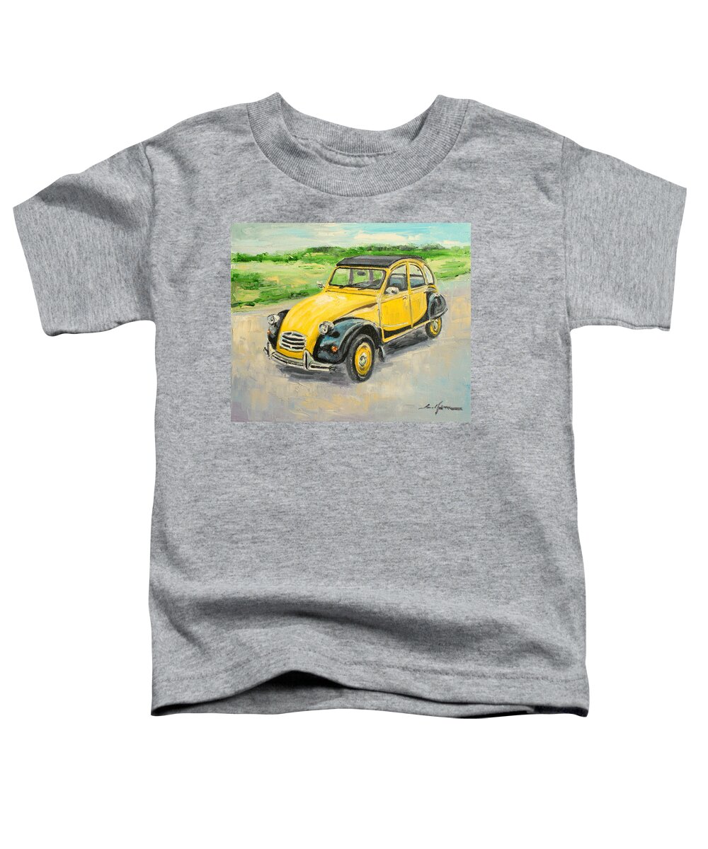 Citroen Toddler T-Shirt featuring the painting Citroen 2CV by Luke Karcz