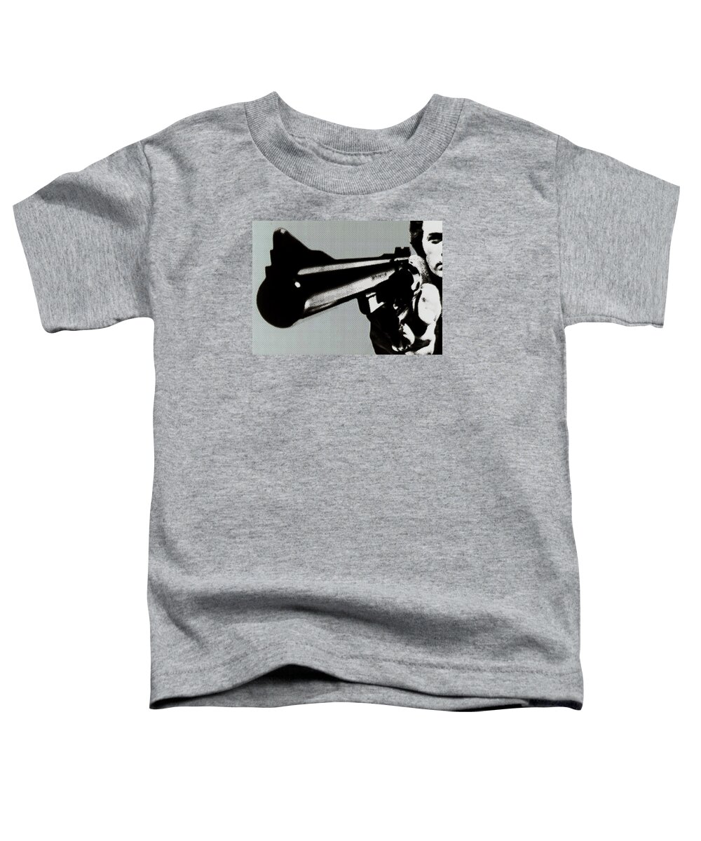 Clint Eastwood Toddler T-Shirt featuring the painting Clint Eastwood Big Gun by Tony Rubino