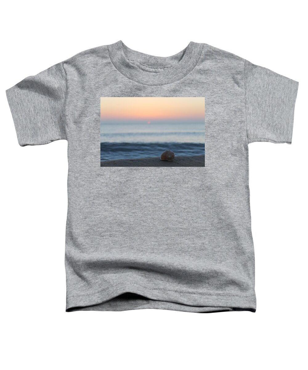 Seashell Toddler T-Shirt featuring the photograph Conch Shell Sunrise by Robert Banach