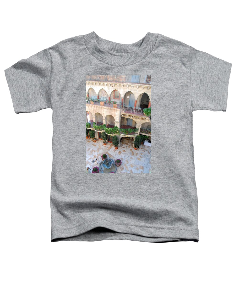 Mission Inn Toddler T-Shirt featuring the photograph Courtyard 2 by Amy Fose