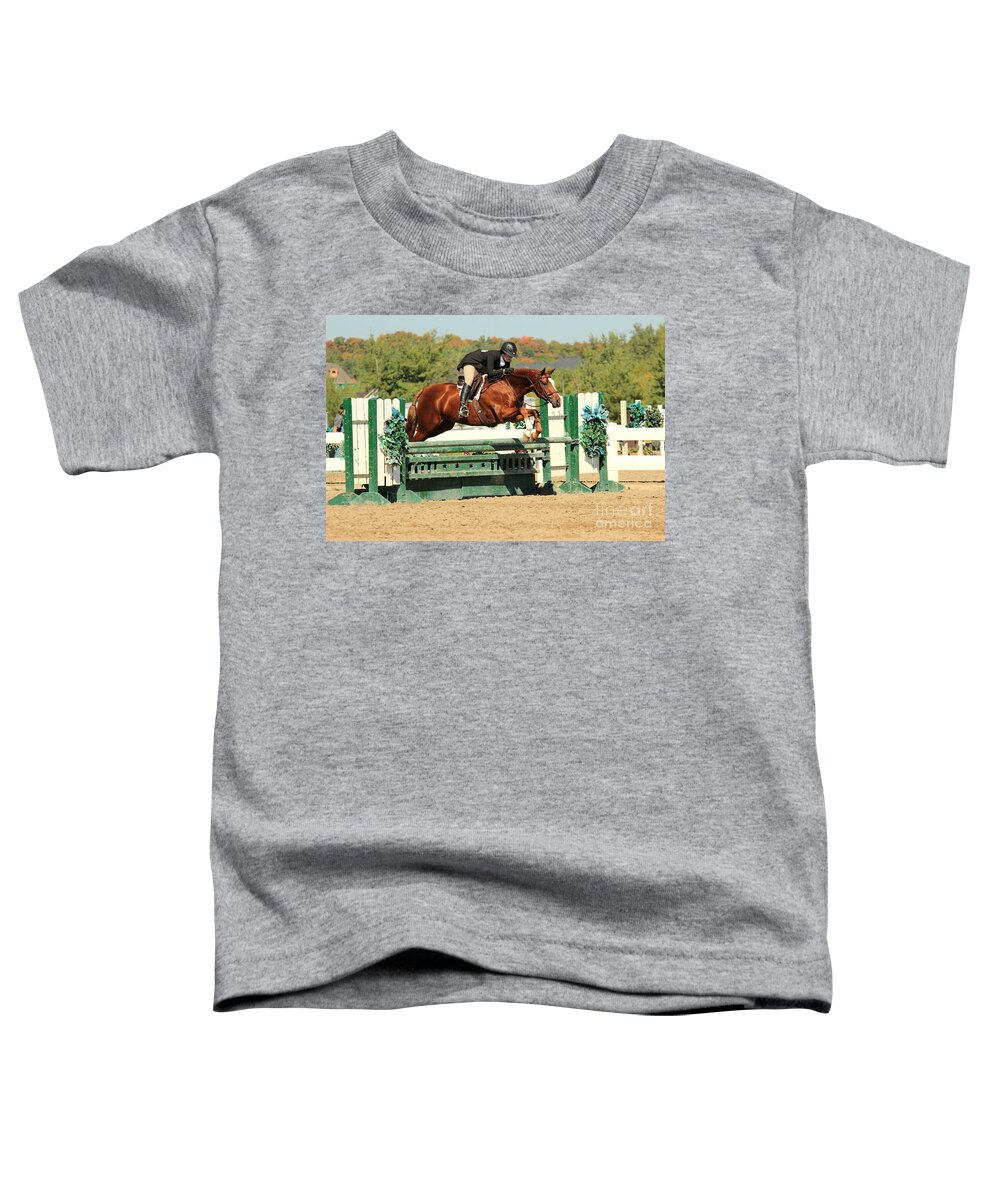 Horse Toddler T-Shirt featuring the photograph Csjt-hunter15 by Janice Byer