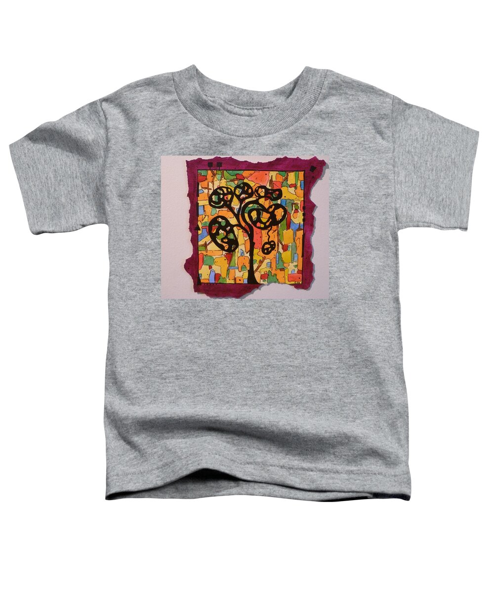 Fall Colors Toddler T-Shirt featuring the painting Curvy Fall Tree by Christopher Schranck
