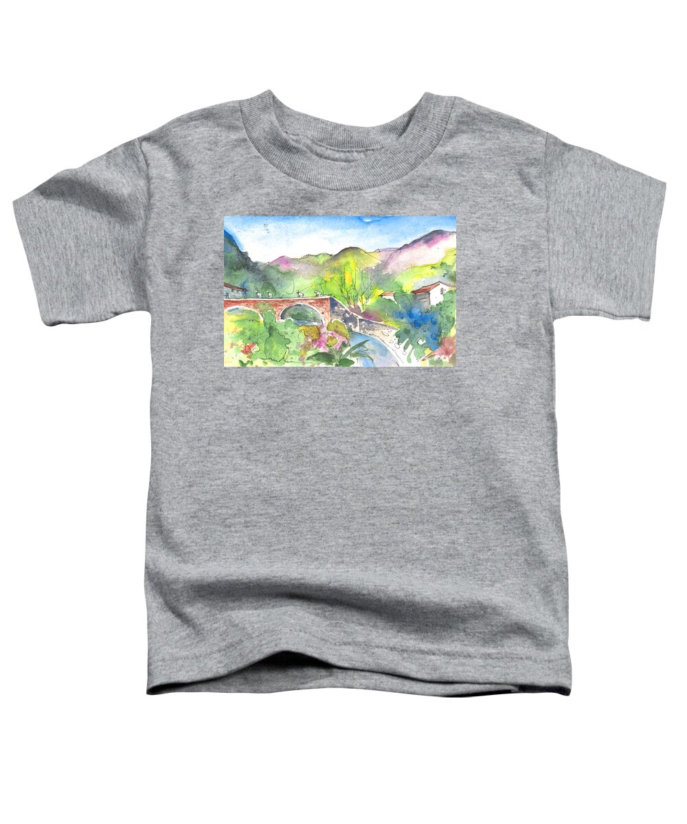 Italy Toddler T-Shirt featuring the painting Cycling in Italy 05 by Miki De Goodaboom