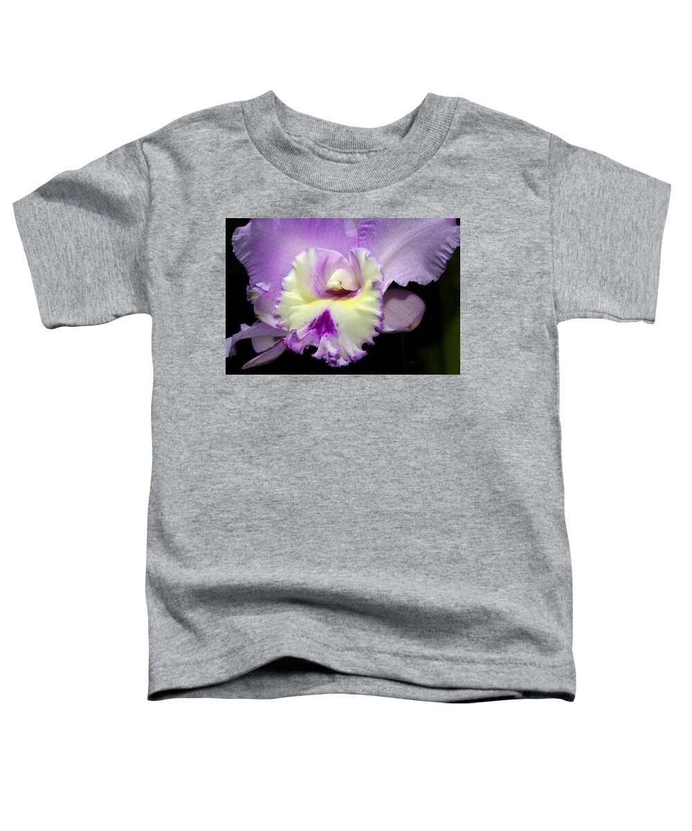 Orchid Toddler T-Shirt featuring the photograph Delicate Violet Orchid by Phyllis Denton