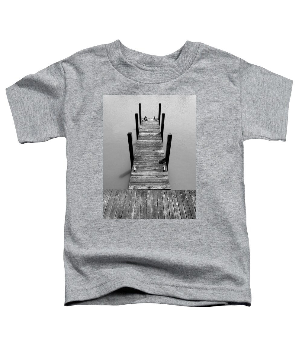 Dock Toddler T-Shirt featuring the photograph Dock Ducks by David T Wilkinson