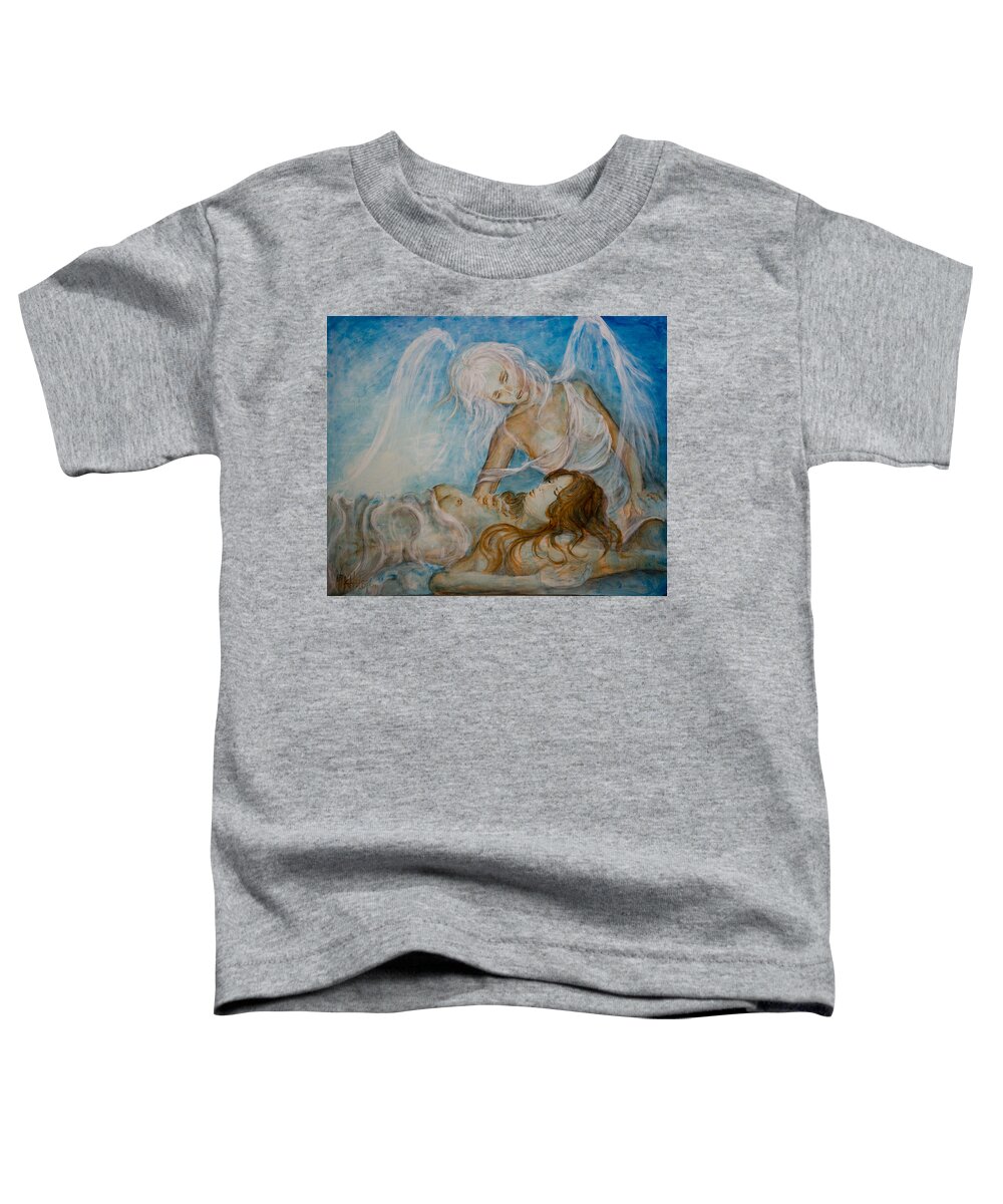 Sleeping Toddler T-Shirt featuring the painting Drifting 01 by Nik Helbig