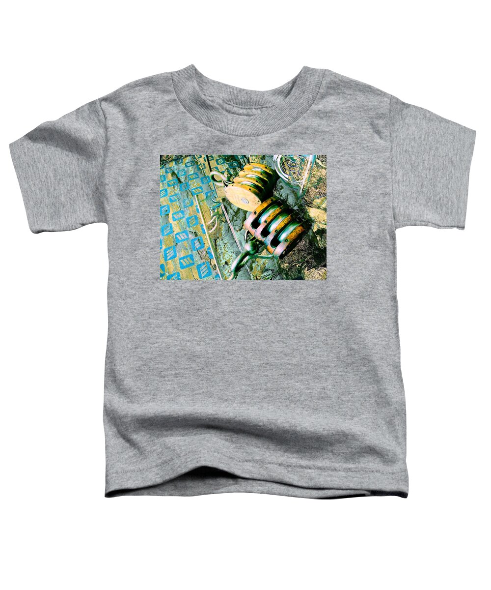 Wooden Pulley Toddler T-Shirt featuring the photograph Drop and Give Me 20 by Laureen Murtha Menzl