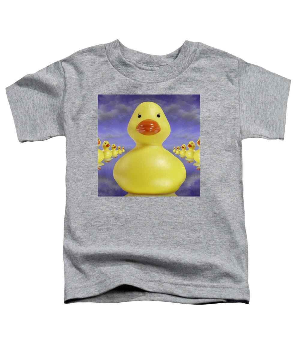 Fun Art Toddler T-Shirt featuring the photograph Ducks In A Row 3 by Mike McGlothlen
