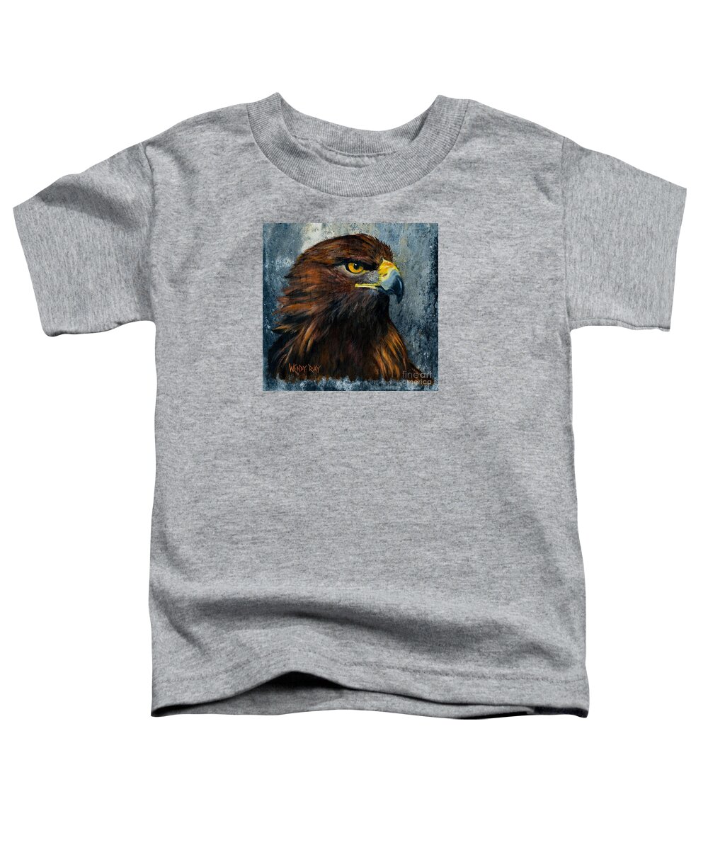 Eagle Toddler T-Shirt featuring the painting Eagle by Wendy Ray