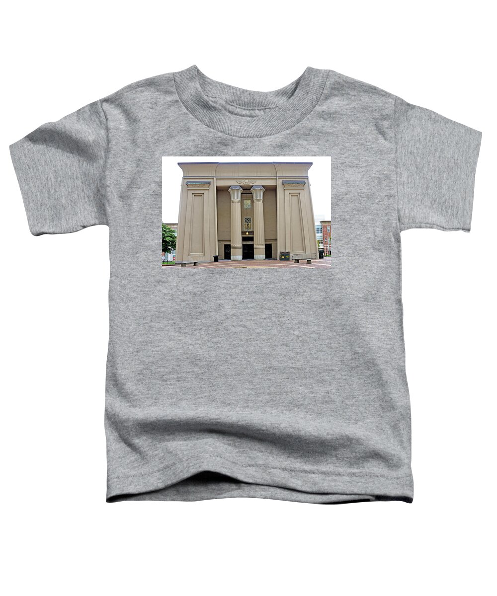 egyptian Building Toddler T-Shirt featuring the photograph Egyptian Building on VCU Campus - Richmond Virginia by Brendan Reals