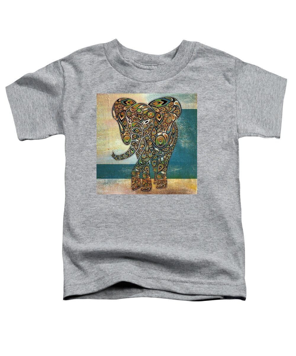 Elephant Toddler T-Shirt featuring the digital art Elefantos - 01ac03at03b by Variance Collections