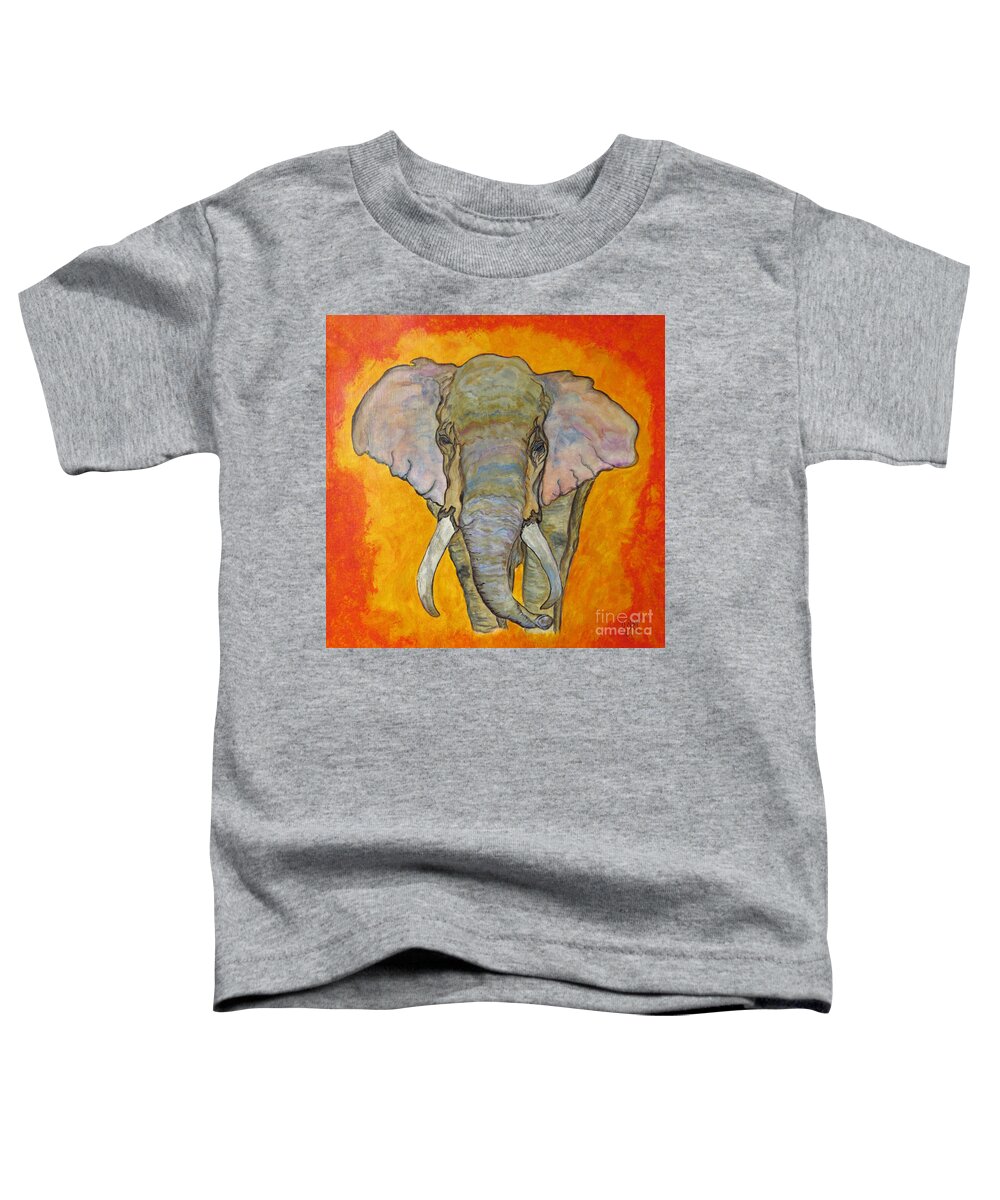 Elephant Toddler T-Shirt featuring the painting Elephant by Ella Kaye Dickey
