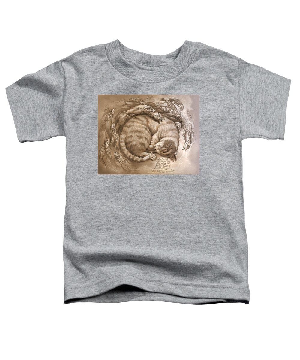 Cat Painting Toddler T-Shirt featuring the painting Enter the rest by Jeff Haynie
