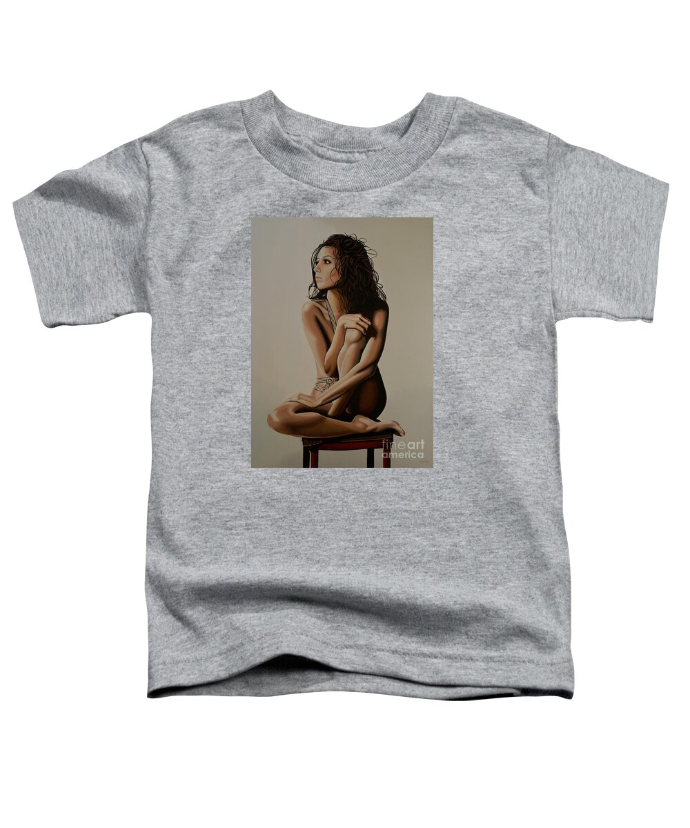 Eva Longoria Toddler T-Shirt featuring the painting Eva Longoria Painting by Paul Meijering