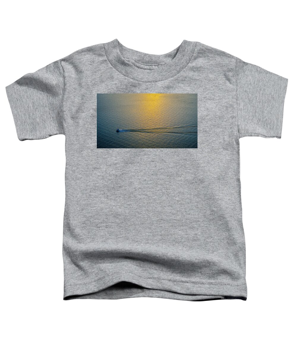 Boat Toddler T-Shirt featuring the photograph Evening Cruise by David Downs